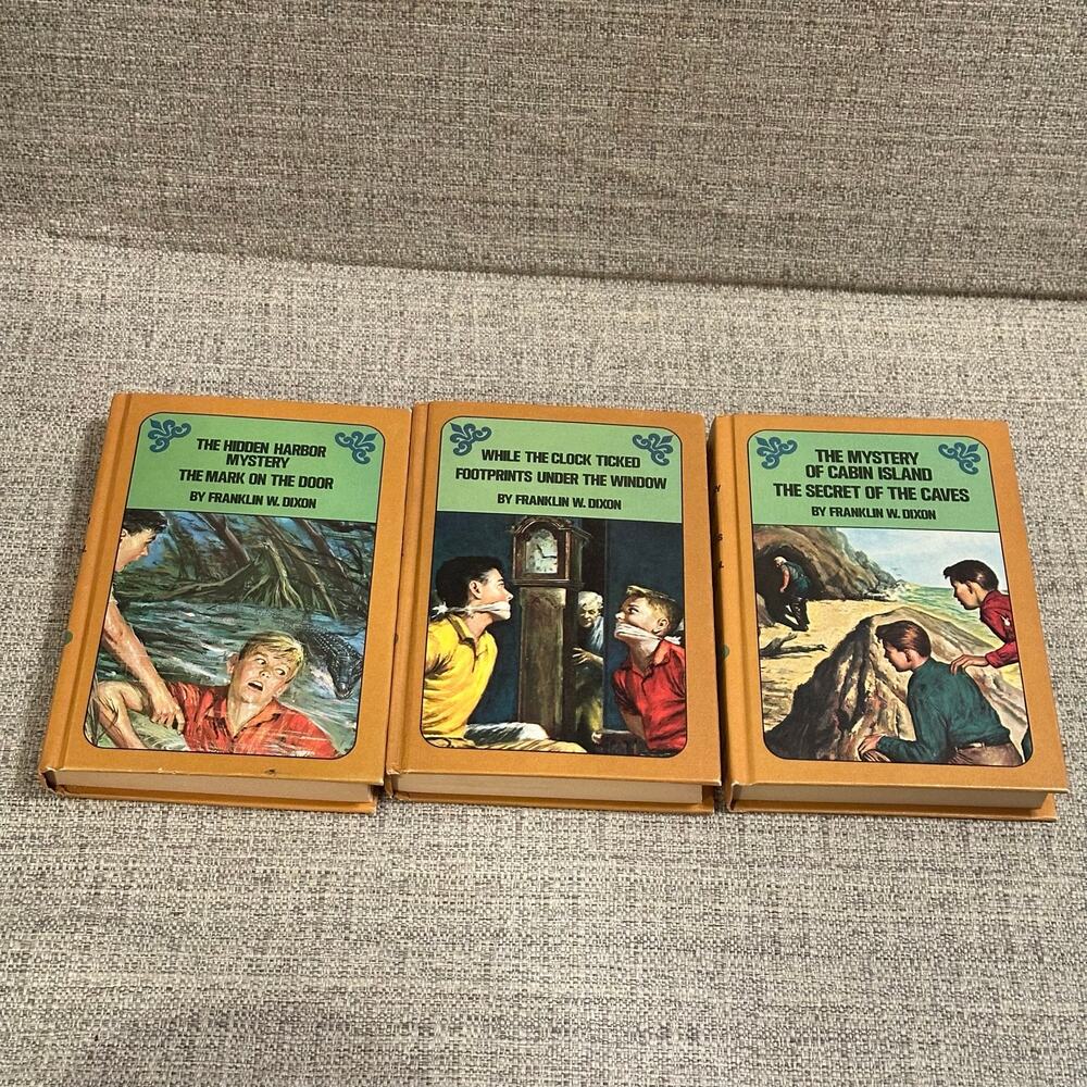 VTG Hardy Boys Hardcover 3 Grosset & Dunlap Hidden Harbor Mystery Clock Ticked